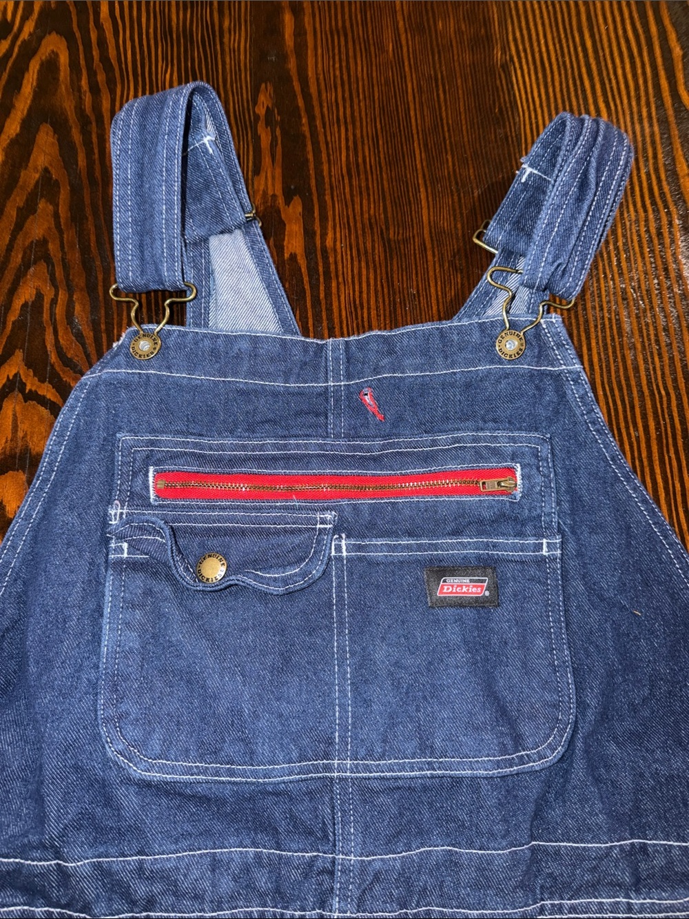 Dickies Black and Red Logo Workwear bib overalls  Label size large